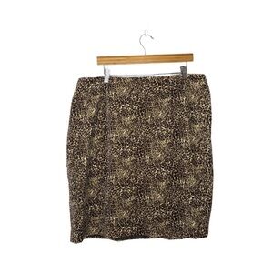 TALBOTS NWT Velvet Leopard Cheetah Animal Print Lined Boxy Pencil Skirt